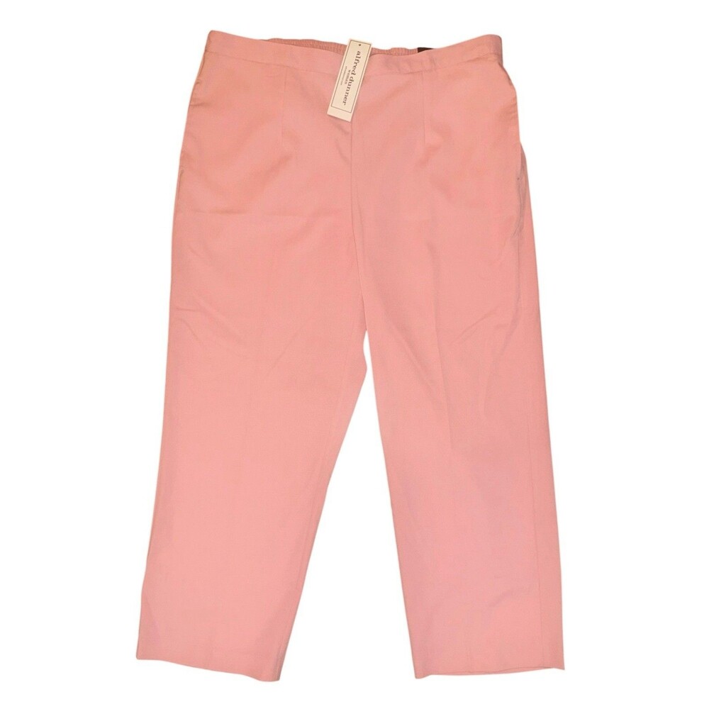 NWT Alfred Dunner Pink Classic Fit Comfort Waist Pants Pull On Size 16W SHORT